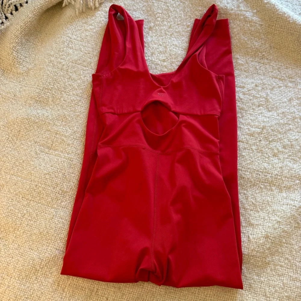 Red All in Motion Full Length Workout Jumpsuit xs - Picture 2 of 4